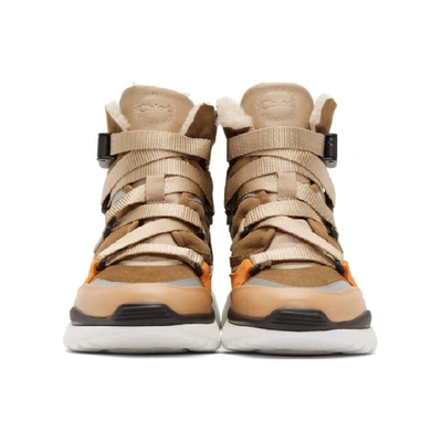 Shop Chloé Chloe Brown Sonnie High-top Sneakers In 219 Quiet B