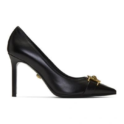 Shop Versace Black Icon Heels In K41t Black