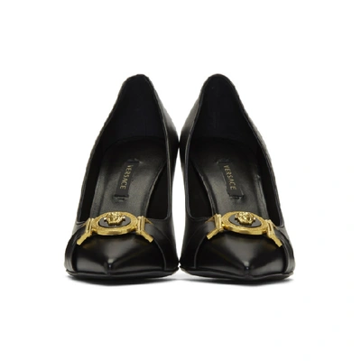 Shop Versace Black Icon Heels In K41t Black