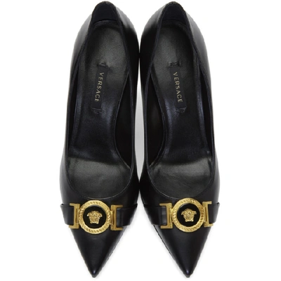 Shop Versace Black Icon Heels In K41t Black