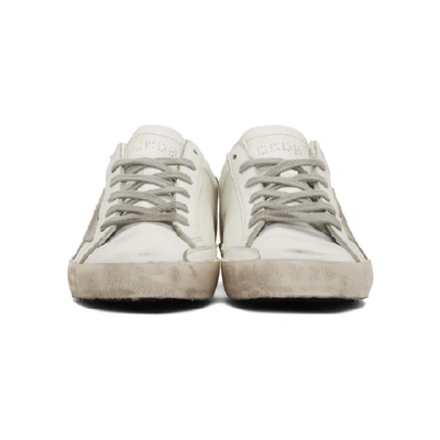 Shop Golden Goose White And Silver Superstar Sneakers