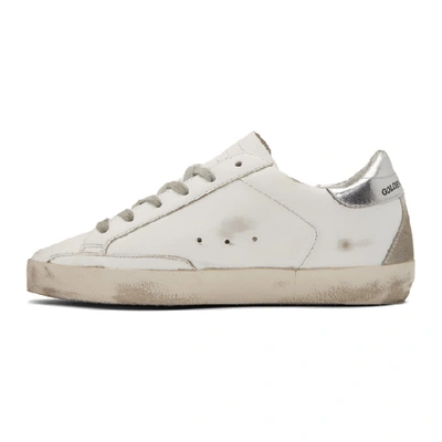 Shop Golden Goose White And Silver Superstar Sneakers