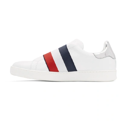 Shop Moncler White Alizee Sneakers In 001 White