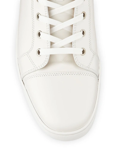 Shop Christian Louboutin Men's Louis Leather High-top Sneakers In White