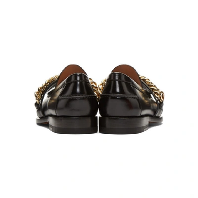 Shop Givenchy Black Chain Charm Loafers In 001 Black