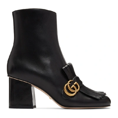 Shop Gucci Black Gg Ankle Boots In 1000 Black