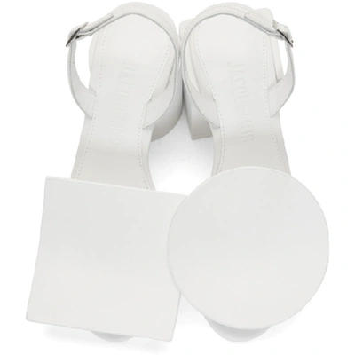 Shop Jacquemus White Les Rond Carre Sandals In White Leath