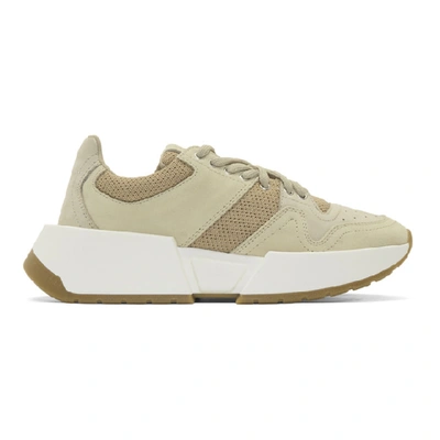 Shop Mm6 Maison Margiela Taupe And Tan Chunky Sneakers In T2014 Wh Sw