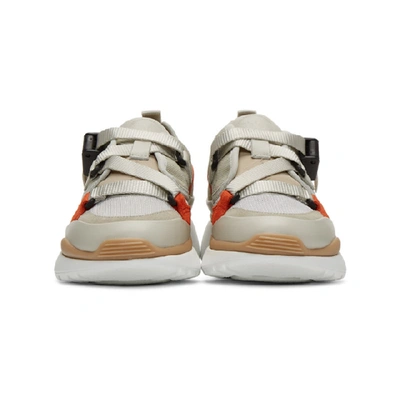 Shop Chloé Beige & Orange Sonnie Sneakers In Light Eucalyptus