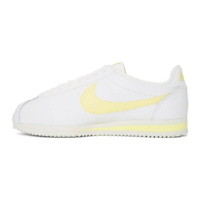 Shop Nike White And Yellow Classic Cortez Sneakers In 113 Summity