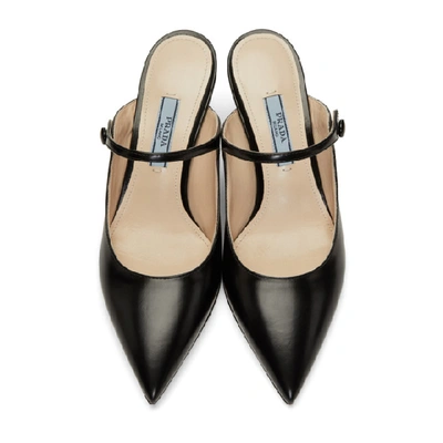 Shop Prada Black Leather Mules