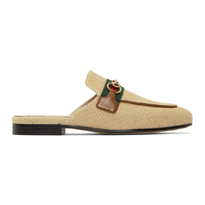 Shop Gucci Beige Princetown Slippers In 9786 Sand