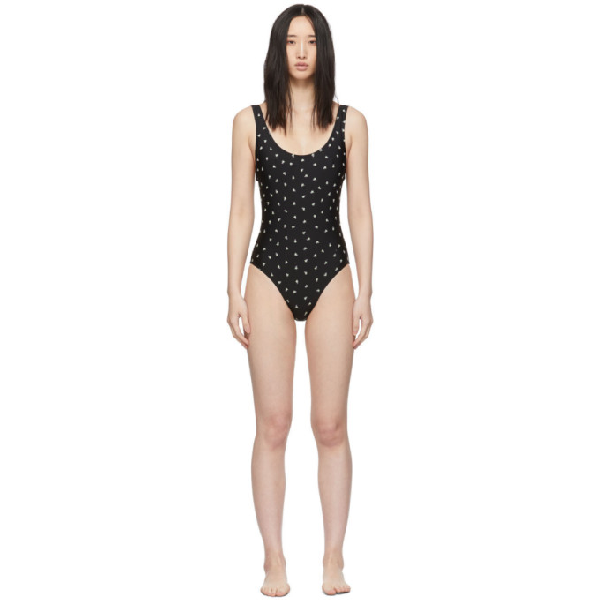 striped and floral one piece swimsuit