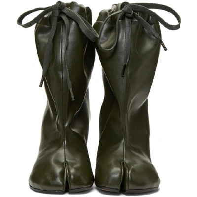 Shop Maison Margiela Ssense Exclusive Green Tie-up Tabi Boots In T7225 Milit