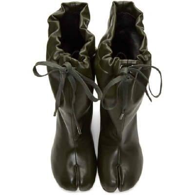 Shop Maison Margiela Ssense Exclusive Green Tie-up Tabi Boots In T7225 Milit