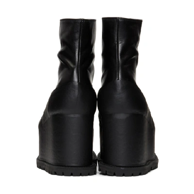 Shop Sacai Black Platform Boots In 001 Black