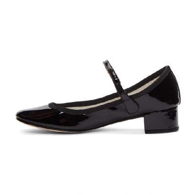 Shop Repetto Black Patent Rose Mary-jane Heels