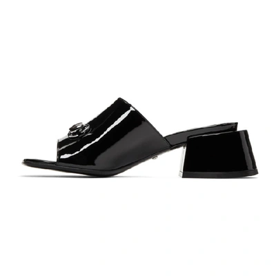 Shop Gucci Black Patent Lexi Heel Sandals In 1000 Black