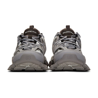 Shop Balenciaga Grey & White Track Sneakers