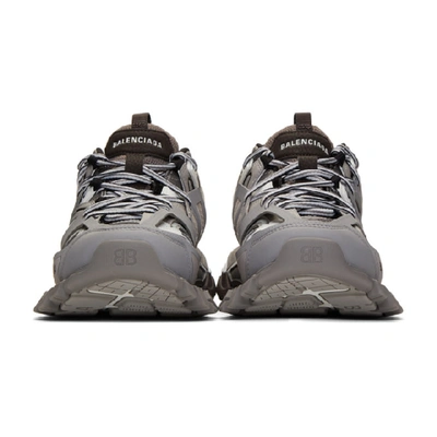 Shop Balenciaga Grey & White Track Trainers