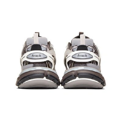 Shop Balenciaga Grey & White Track Sneakers
