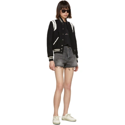 Saint Laurent Court Classic Distressed Logo-embroidered Canvas And Leather Sneakers In 9113 Cream