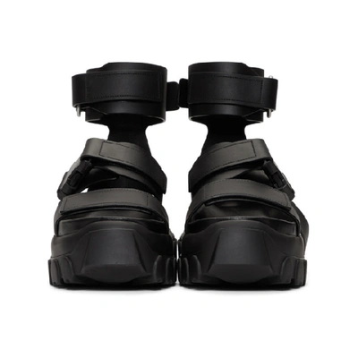 Shop Rick Owens Black Hiking Spartan Sandals