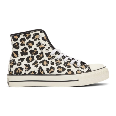 Shop Converse Off-white Lucky Star Hi Leopard Print Sneakers