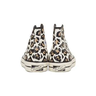 Shop Converse Off-white Lucky Star Hi Leopard Print Sneakers