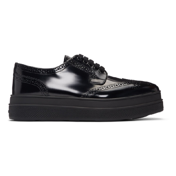 black platform brogues