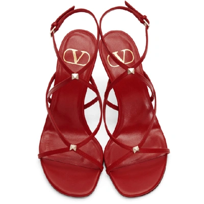 Shop Valentino Red  Garavani Strap Sandals In Ju5 Rouge P