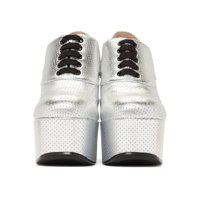 Shop Gucci Silver Otis Lace-up Platform Heels In 8106 Silver