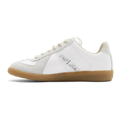 Shop Maison Margiela White Hologram Tag Replica Sneakers In H736 Blk/ow