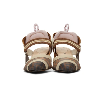 Fendi Multicolor Mesh Colibrì Slingback Heels In F15v3 White