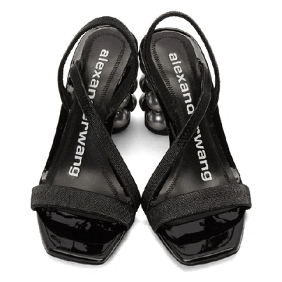Shop Alexander Wang Black Patent Deedee Dome Heeled Sandals
