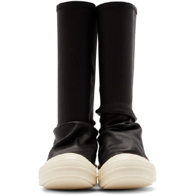Shop Rick Owens Black And Off-white Sock Boots