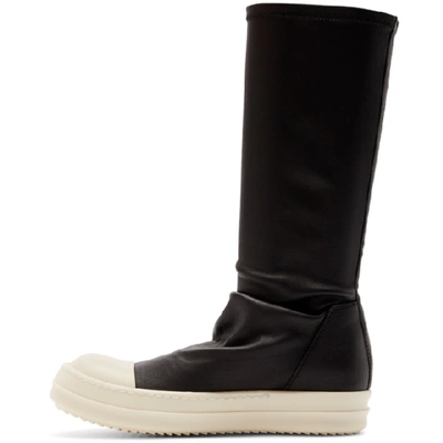 Shop Rick Owens Black And Off-white Sock Boots