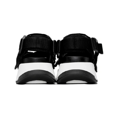 Shop Mm6 Maison Margiela Black Safety Strap Chunky Sandals In T8013 Black