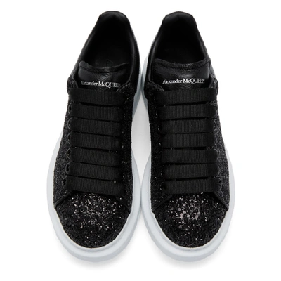 Shop Alexander Mcqueen Black Glitter Oversized Sneakers In Black/black