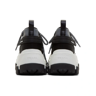 Shop Prada Black & White Chunky Sneakers In Black/white