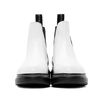 Shop Alexander Mcqueen White Hybrid Chelsea Boots In 9061 Wt/bk