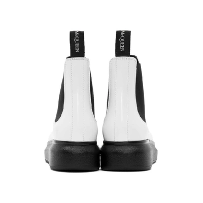 Shop Alexander Mcqueen White Hybrid Chelsea Boots In 9061 Wt/bk