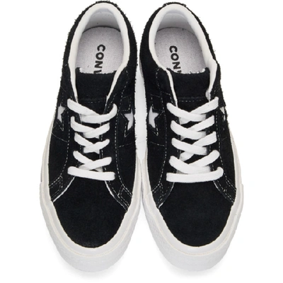 Shop Converse Black & White Vintage Suede One Star Sneakers