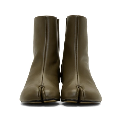 Shop Maison Margiela Green Mid Heel Tabi Boots In T7229 Rifgr
