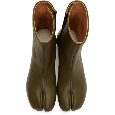 Shop Maison Margiela Green Mid Heel Tabi Boots In T7229 Rifgr