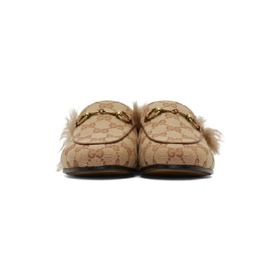 Shop Gucci Beige Gg Princetown Slippers In 8377 Beige