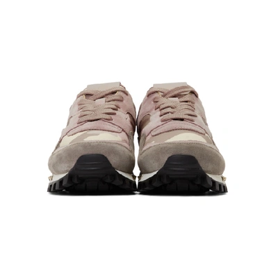 Shop Valentino Pink  Garavani Camo Rockstud Sneakers In 05a Poudre