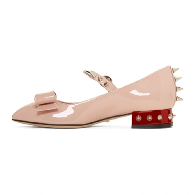 Shop Gucci Pink Patent Sadie Spike Ballerina Flats In 5909 Pink