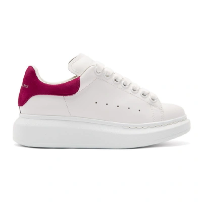 Shop Alexander Mcqueen White And Pink Oversized Sneakers In 9388 Wh/cp