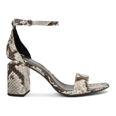 Shop Alexander Wang Black And White Snake Abby Sandals In Black White